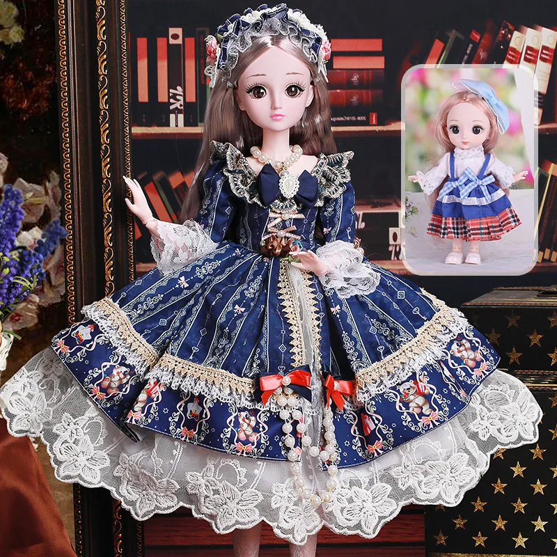 New 60CM BJD Doll 20-Joint Movable Doll Set with Fashion Clothes Shoes 1/3 BJD Ball Jointed Doll for Girls Gift Children's Toys fairyland realfee renny doll bjd 1 7 кукла bjd body jointed resin doll children toys for girl birthday gift