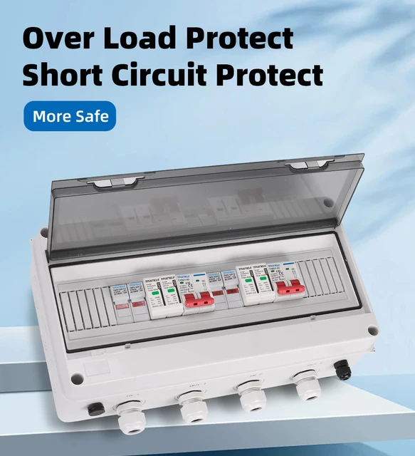 500V 1 入力 1 出力太陽光発電 PV コンバイナボックス雷保護 DC