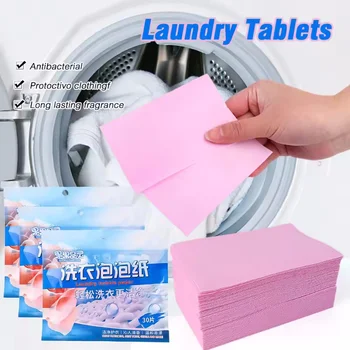 Laundry Tablets Concentrated Washing Powder Laundry Soap Washing Machine Clothing Decontamination Scent Lasting Sheets Deterge
