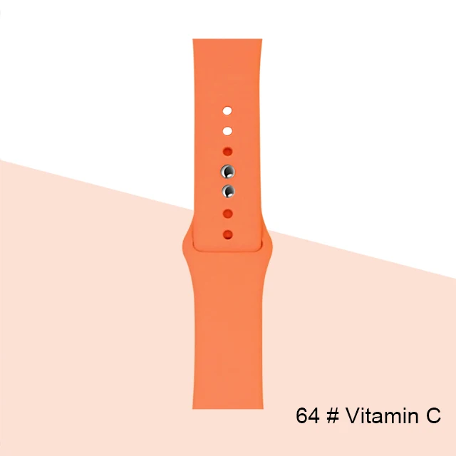 Silicone Strap For Apple Watch band 45mm 41mm 44mm 40mm 38mm 42mm Watchband Bracelet Correa For Iwatch Series 6 Se 5 4 3 7 Vitamin-C-64