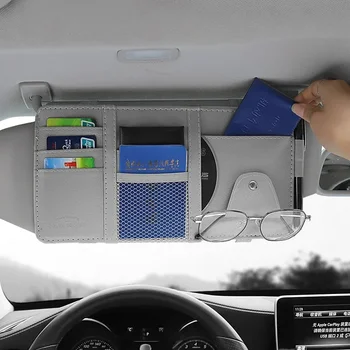 Organizzatore per visiera per auto Custodia per visiera parasole per auto Organizzatore per auto Porta occhiali da sole Organizzatore per carte Portapenne tascabile per biglietti Amagi