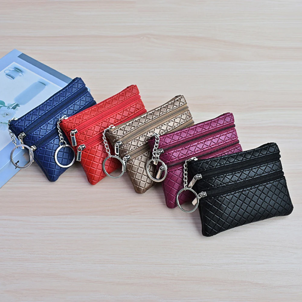 

Wallet Clutch One/Two Zip Female Coin Purse Design Soft Mini Card Cash Holder Women Wallet Pouch Key Bag Coin Purse