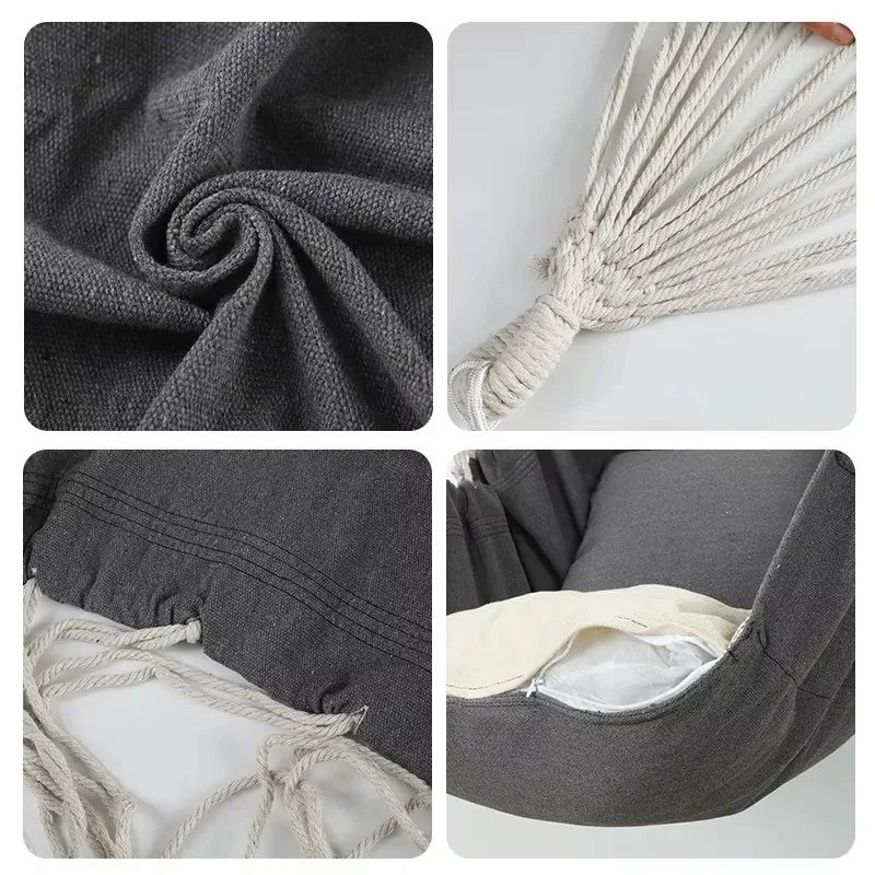Outdoor Rocking Chair Fabric Hammock Canvas Leisure Swing Chair Dormitory Portable Folding Hanging Chairs Outdoor Furniture 1PC rattan swing chair