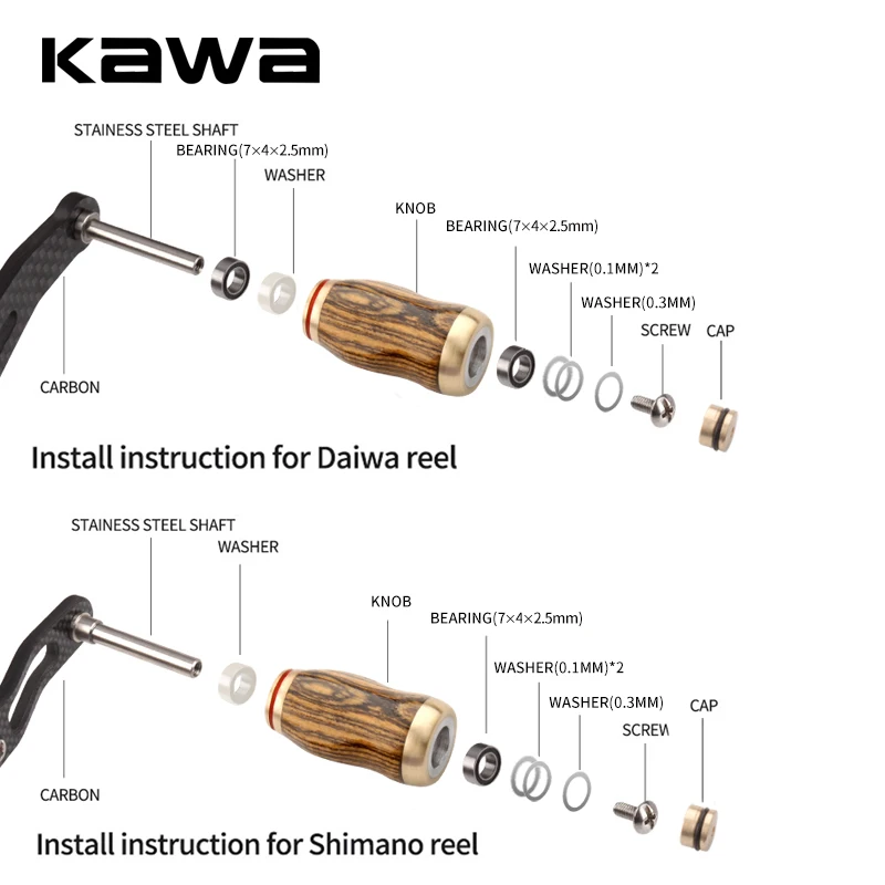 Kawa Fishing Reel Handle Knob, Rubber Material Knob, Length 35.5Mm, Fi –  Bargain Bait Box
