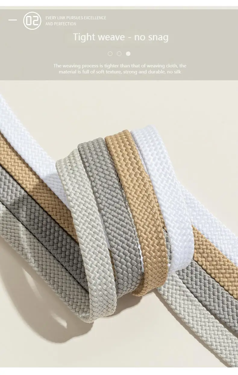 Hochwertige klassische Schnürsenkel für Sneakers, Stoff, flache Schnürsenkel, weiß, schwarz, Schnürsenkel, elastische Schnürsenkel, Schuhe, 100/120/140/160 cm Schnüre – Detail 5