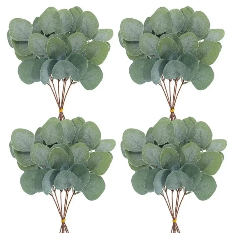 Eucalyptus Leaf Stems - Lush Green Artificial Plant Decor for Home and Wedding Arrangements
