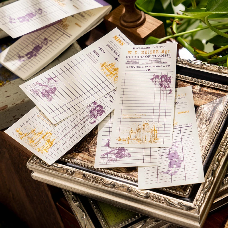 30 pcs Long note Memo Pad hot gold fantasy fairy tale ledger material paper message can be written flower fairy  6 models 2