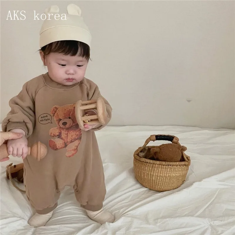 bright baby bodysuits	 Cartoon Bear Long Sleeve Baby Romper Cotton Kids Infant Loose Casual Jumpsuit Cotton Spring Autumn Boy Girl Newborn Clothes Bamboo fiber children's clothes