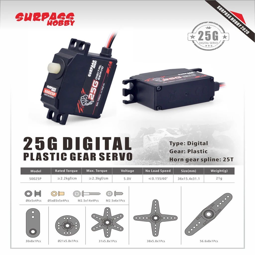 Surpass Hobby   ݼ öƽ  , 1/10 1/12 1/24 RC ڵ Ʈ  Ʈ ǰ, 9g, 17g, 25g, 3kg, 6kg