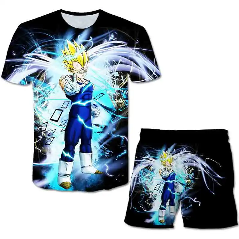 Summer 3D Print Clothes Children Boys Girls Sport Dragon-Ball Z Tshirt Pants 2Pcs sets Goku Vegeta Clothing Kids Fashion Clothes baby suit for wedding Clothing Sets