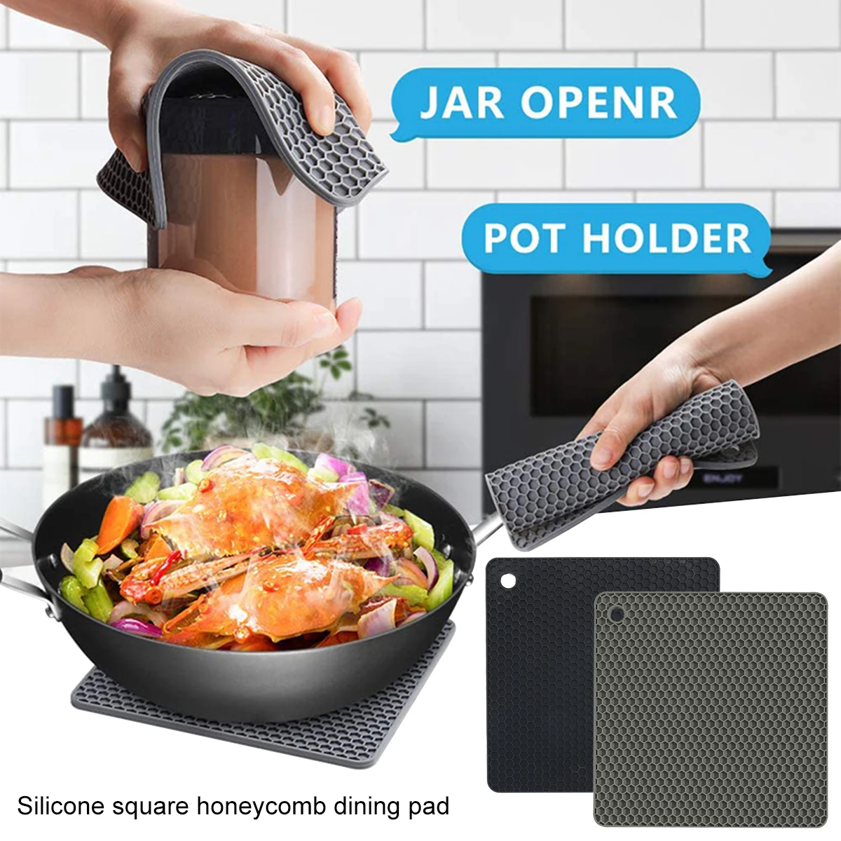 

Silicone Square Honeycomb PlacematKitchen Insulated PlacematsTable MatsTableware Supplies