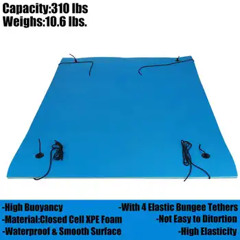 Floating Water Pad Mat 3-Layer Swimming Floating Foam Pad 9' x 6'/12.8' x 5' Water Pad with Storage Straps Water Activities Mat 4