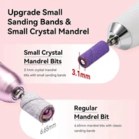 100+1PC Bandes de ponçage à 4 grains avec mini mandrin, tête de ponçage pour ongles de 3 mm, pour machine de ponçage électrique, outils de manucure et nail art 2