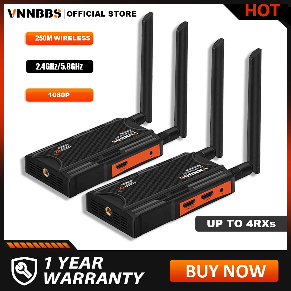 Wireless Extender kit 250M 5.8Ghz Wireless HDMI Transmitter and Receiver For DSLR Camera Laptop PC To TV Monitor 1