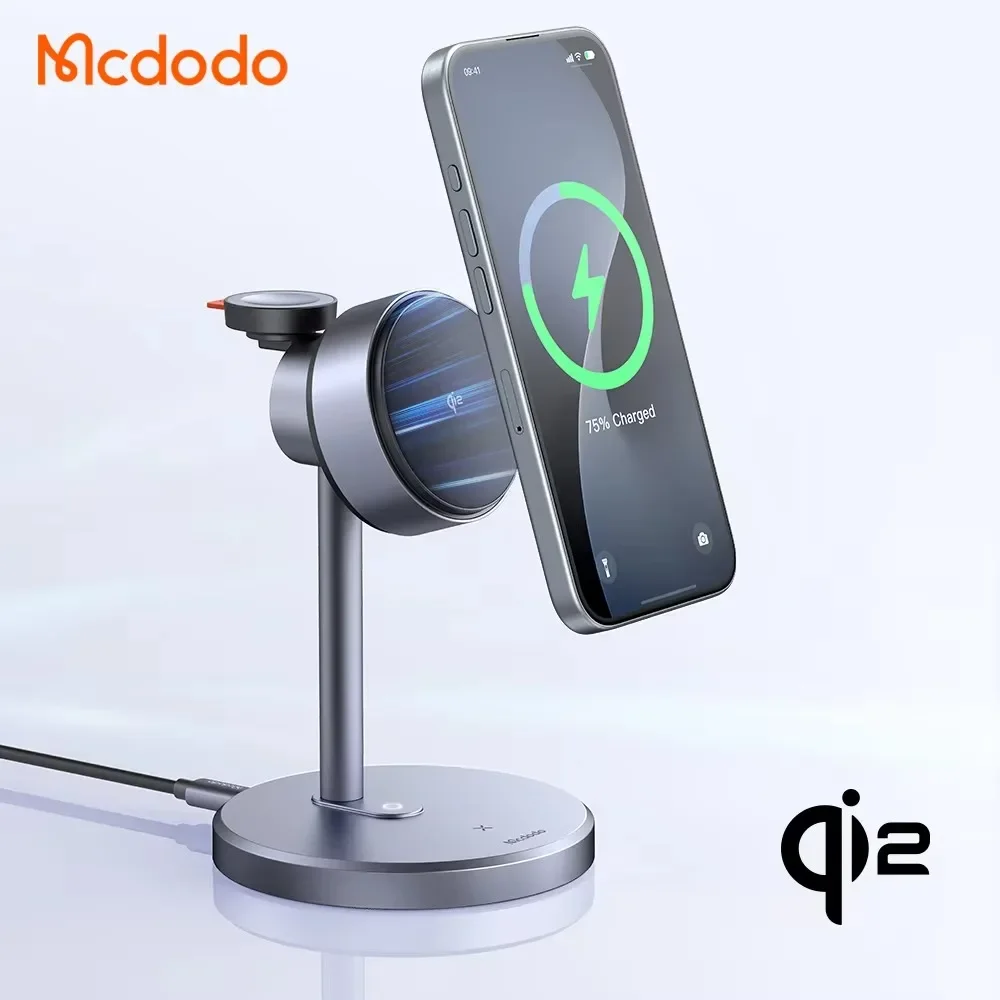 Qi2 15W+5W+2.5W Qi Wireless Charging Stand Magnetic Phone 3 in 1 Charging Station Foldable for iPhone airpods iwatch