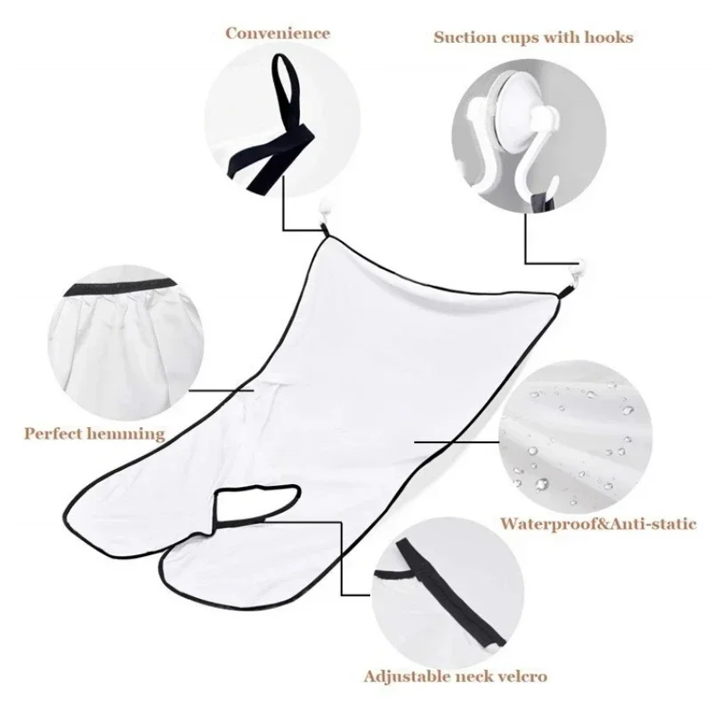 1/2PCS Male Shaving Aprons Creative Wall Mirror Suction Haircut Wrap Cape Home Salon Moustache Beard Shaving Apron Cleaning Bib 4