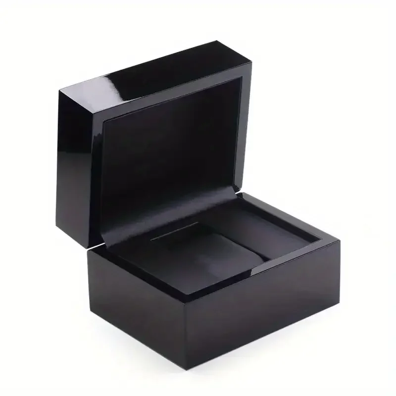 Premium wooden watch box with lacquer finish and soft cushion interior – ideal for storage or gifting, includes free shipping in Singapore.