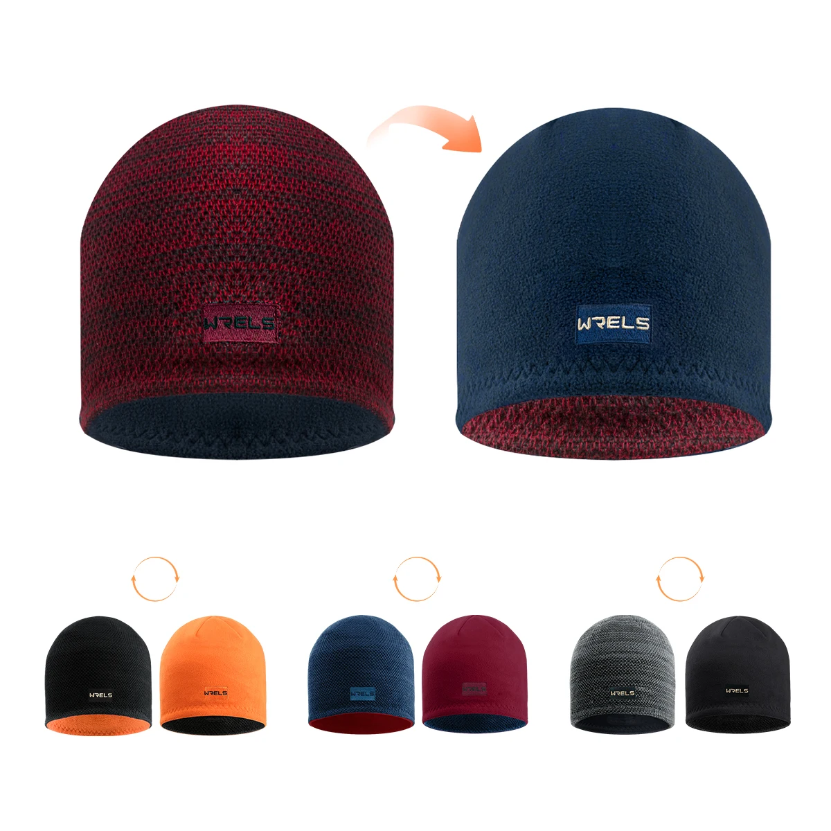 WRELS Winter Warm Two Sided Hat Unisex Windproof Outdoor Fleece Sports Hat Fishing Cycling Bonnet Hunting Camping Hiking Caps 2