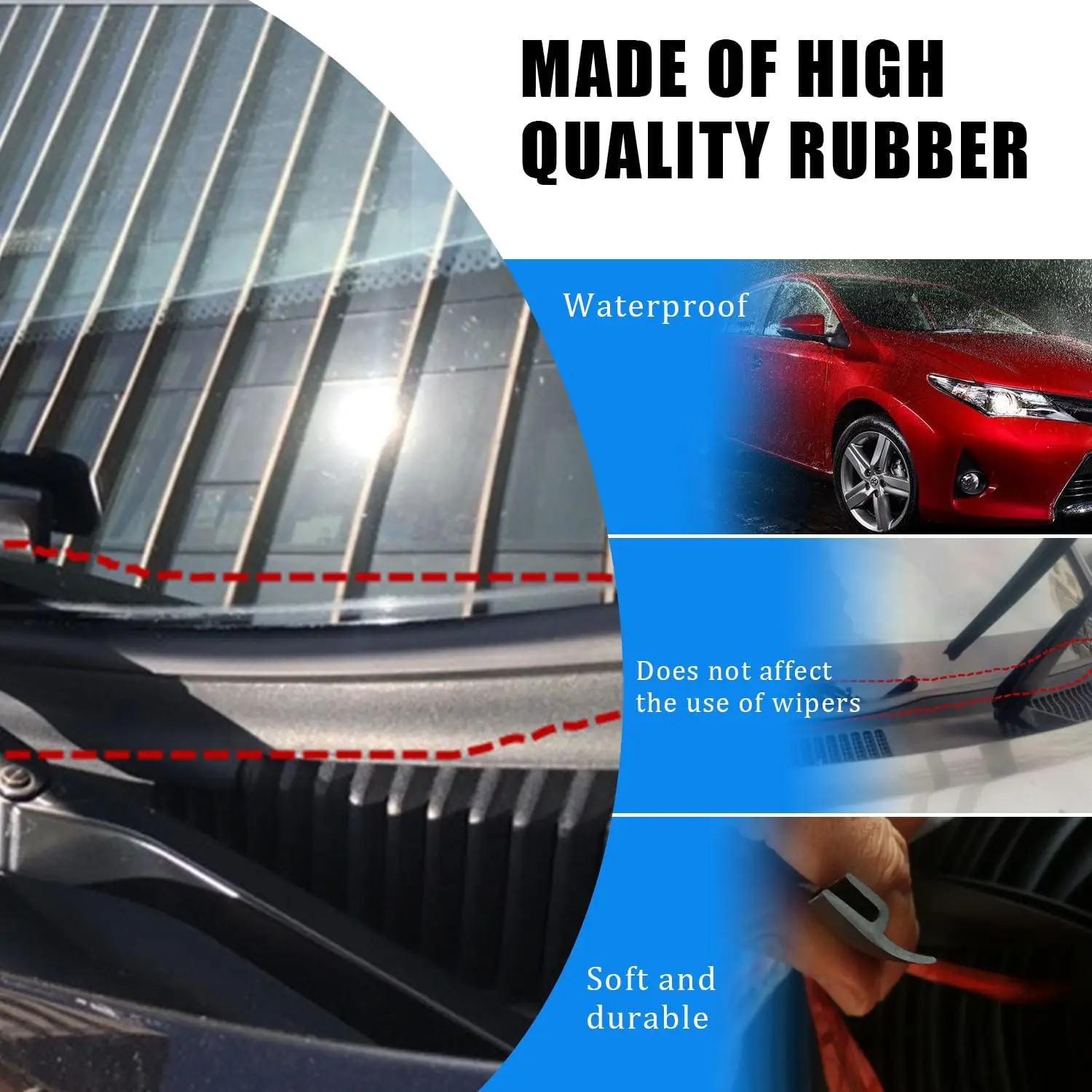 1.7M 자동차 앞 유리창 고무 씰 스트립 몰딩 트림 스트립 대부분의 자동차 트럭 SUV 용 자동차 웨더 씰 스트리핑
