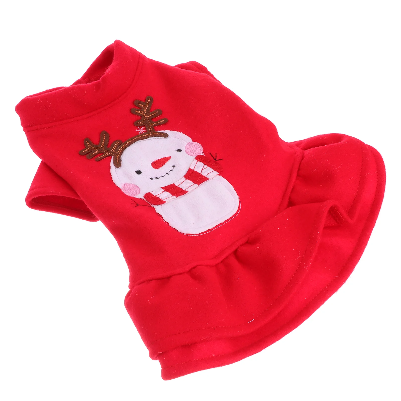 

Dog Christmas Skirt Adorable Snowman Pet Clothes Dog Dress Pet Supplies (Red, Size XS)