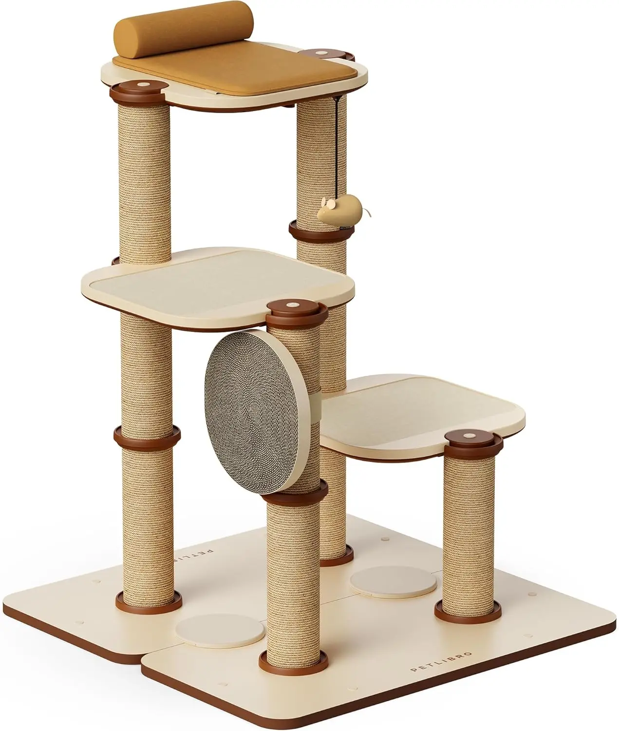 

PELIBRO Infinity Cat Tree Tower with cat bed, toys, felt pad, sisal scratching post,sturdy multi-level activity center cat condo