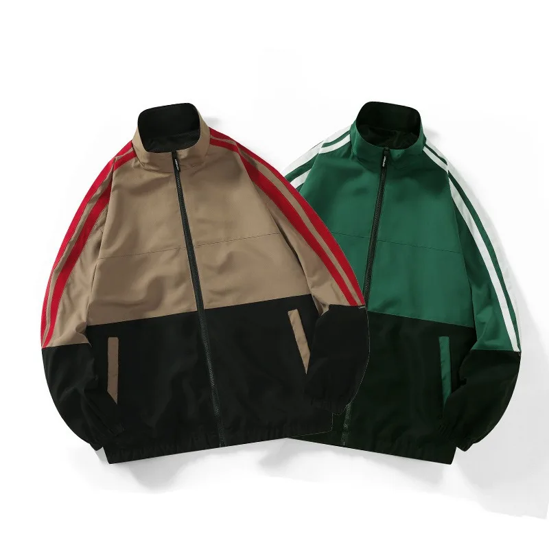 2024 New Four Seasons Solid Color Fashion Began To Popular Stand-Up Collar Sports Jacket Men'S Casual Clothing Large Size M-4xl