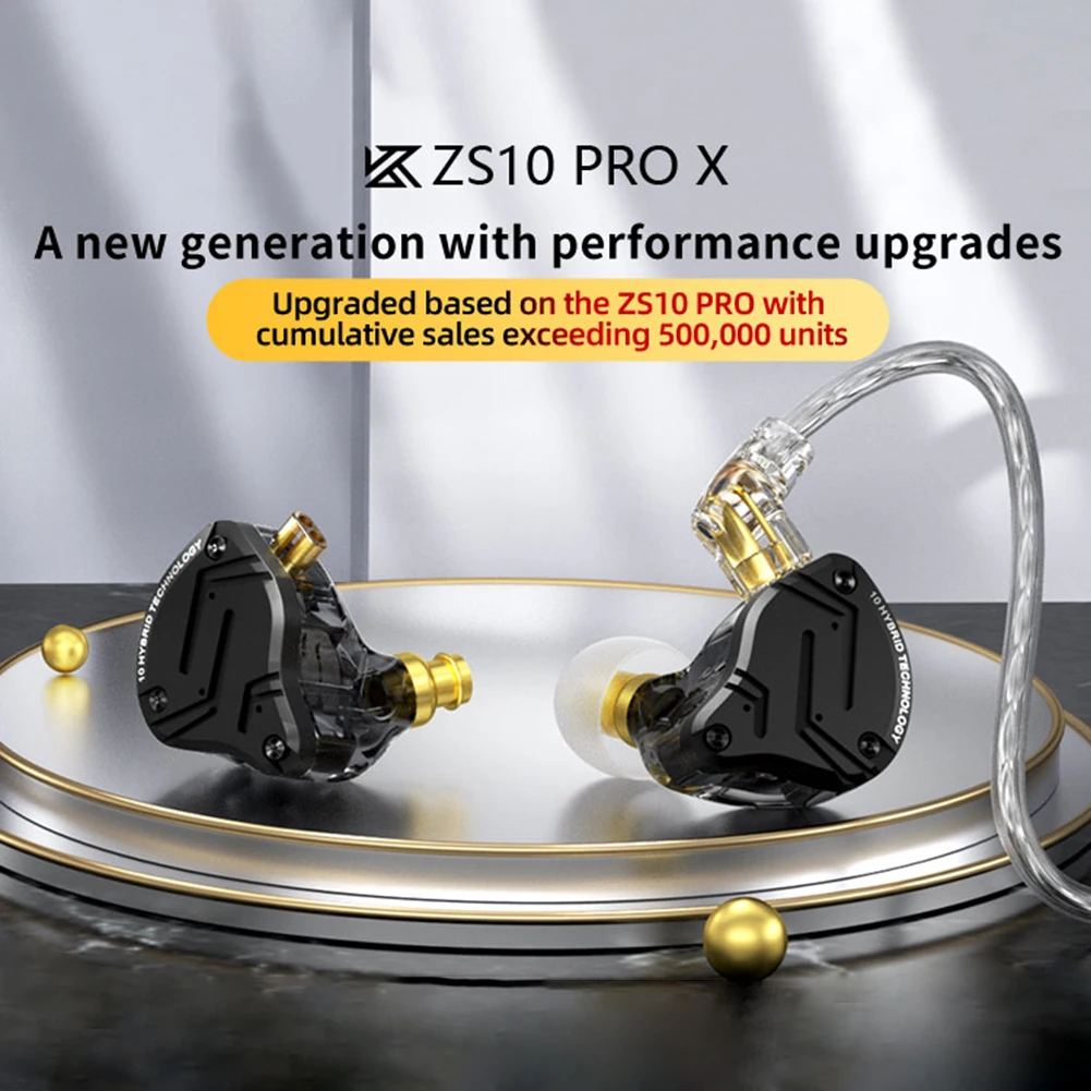 KZ ZS10 PRO X 인이어 헤드폰, 하이파이 베이스 메탈 하이브리드 이어폰, 다이내믹 밸런스드 아마추어 헤드셋, 하이파이 유선 모니터 이어버드