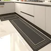 Kitchen Floor Mat Pvc Leather Waterproof Carpet Anti-slip Oil-proof Foot Mats Long Strip Rug Modern Style Home Decoration Rugs 2