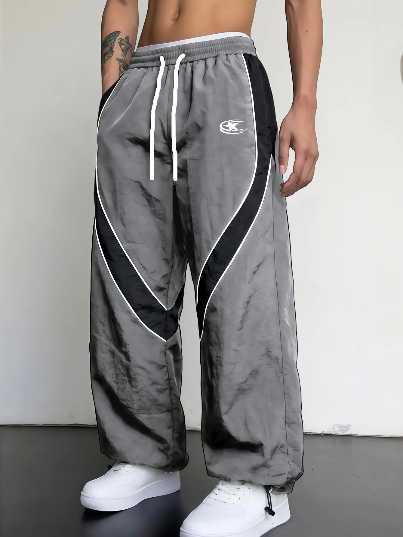 2026 Sommer Block Star Print Schnelltrocknende Jogginghose, Elastischer Bund Locker Sitzende Streetwear-Hose für Sport und Alltag Kinder