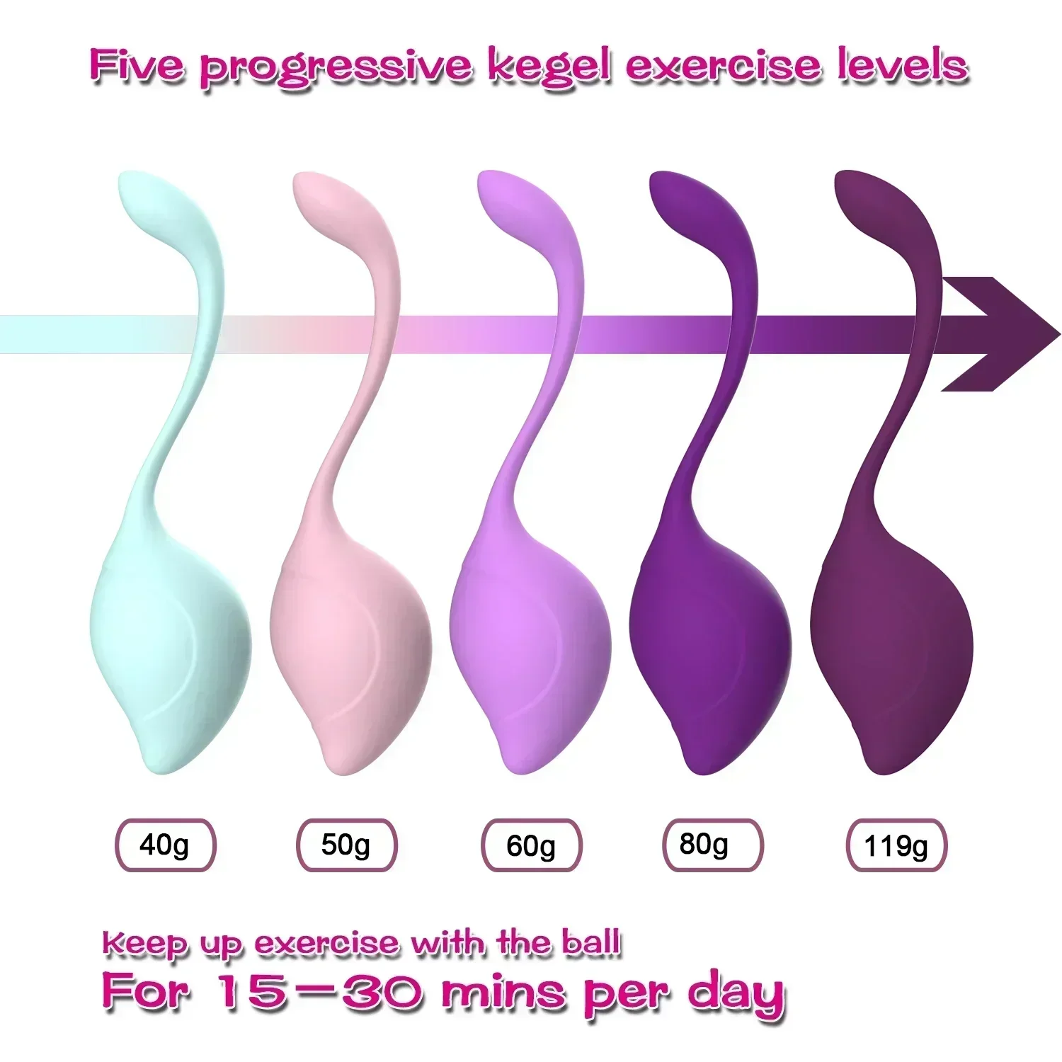Medical Silicone Kegel Balls Set for Woman Vagina Shrinking Ben Wa Weight Ball Pelvic Muscle Trainer Machine Exercise Sex Toys