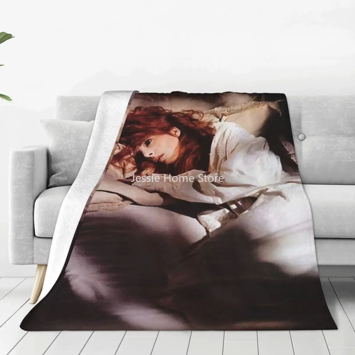 

Mylene Farmer French Singer Blanket Fleece Spring Autumn Multi-function Soft Throw Blankets for Bedding Couch Bedding Throws
