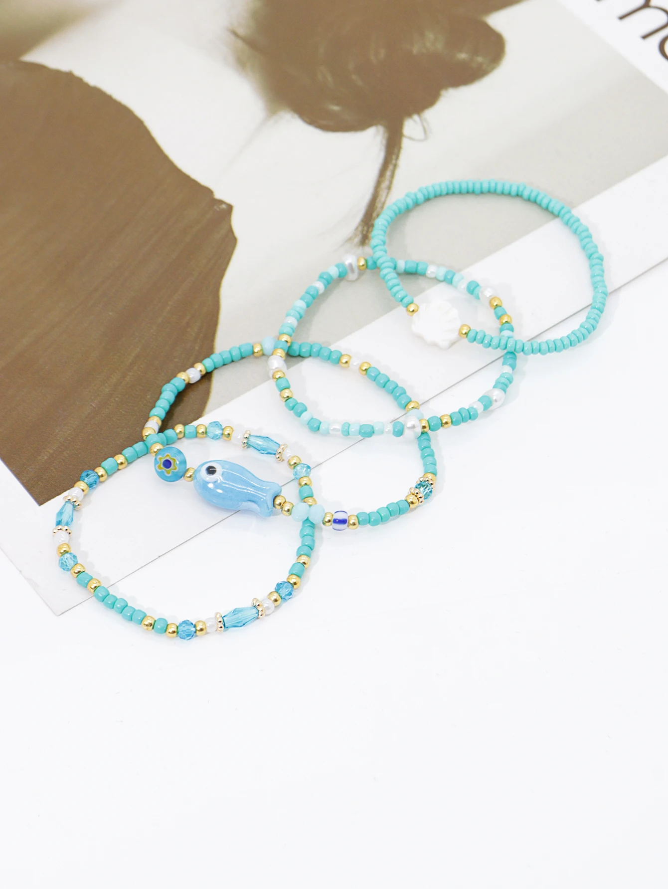 Bohemian Ocean Shell Fish Bracelet Womens