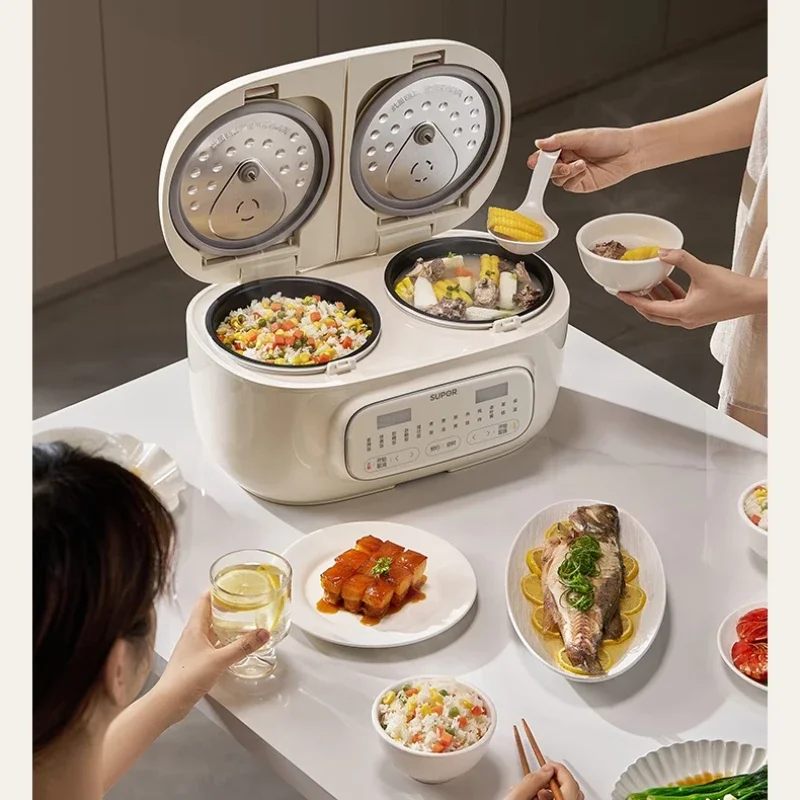 Double Bile Rice Cooker Household New Double Rice Cooker Multi-functional Pressur Spell Use One Food Truck