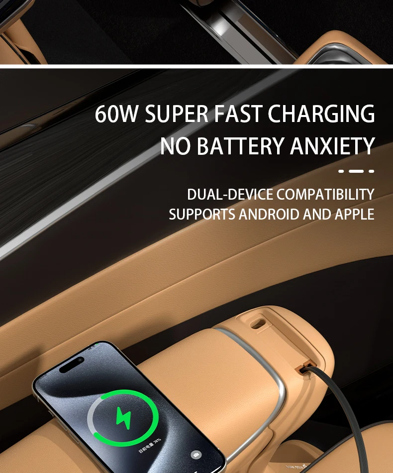 For DENZA D9 2025 2024 The second-row seat docking station Fast charging extensi