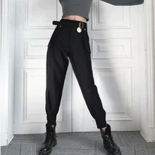 

Women Cargo Pant Korean Fashion High Waist Loose Ankle-Length Trousers Streetwear Casual Pocket Joggers Pants Plus Size