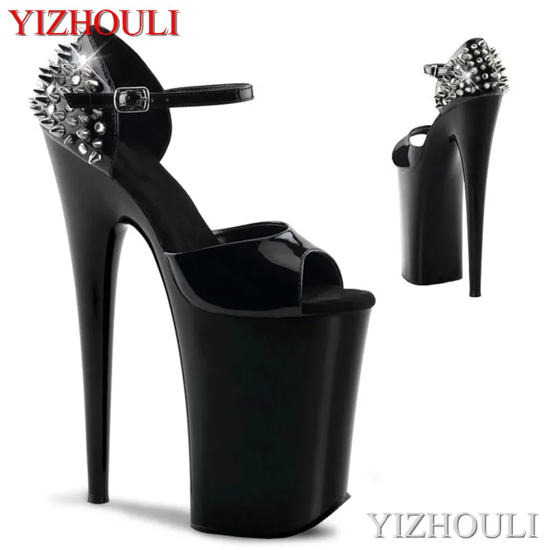 

23 cm high heels, summer women rivet decoration, high heels sexy pole dancing nightclub 9 inch
