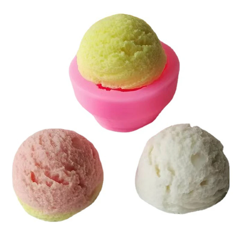 Ice Cream Ball Silicone Mold DIY Aromatherapy Candle Gypsum Ornament Silicone Mold