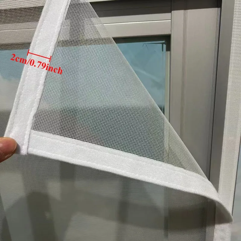 여름용 U자형 지퍼형 스크린 창문, 창문용 자가 접착식 재사용 가능 모기장, 모기 방지 창문 스크린, 튤