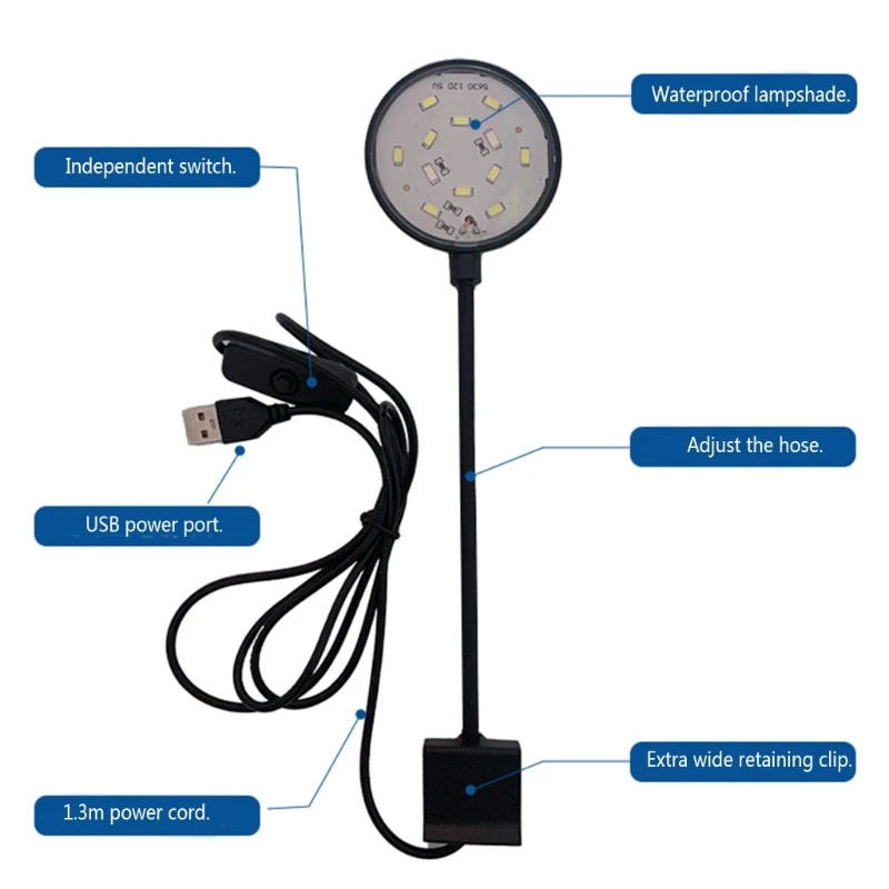 Aquarium Light LED Clip Light for Fish Tanks Separate Power Switches Power Saving High Bright Flicker-free aquarium light aquarium lamp
