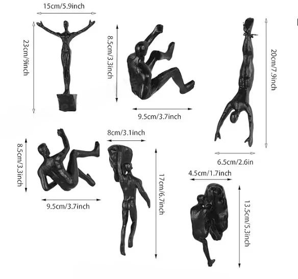 Athlete Rock Climbing Man Resin Background Wall Hanging Decoration Sculpture Statue Figures Present Decor Retro