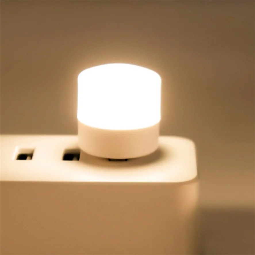 LED Light Small USB Plug Night Light Computer Mobile Power Charging Mini Book Lamps Eye Protection Square Reading