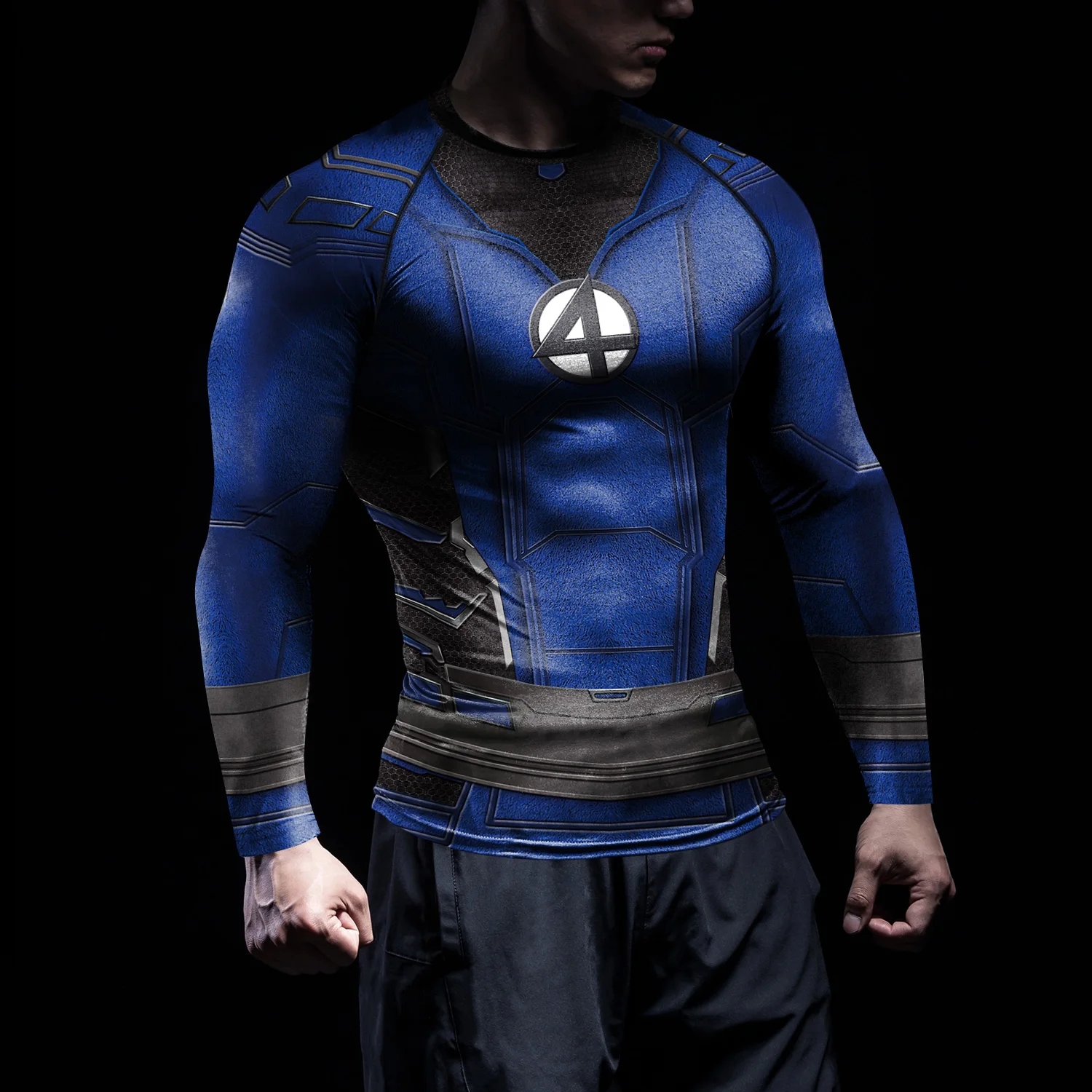 Nadanbao Swimming Men's Rash Guard Workout Tee Man Cosplay Superhero Long Sleeve Swimsuit Fitness Sports Compression Shirt Tops