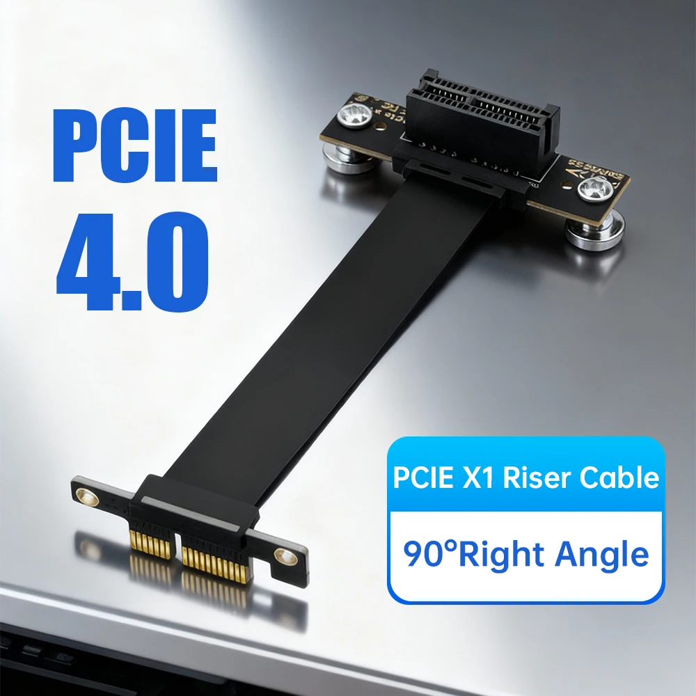 Cable elevador PCIe 4,0, tarjeta de extensión Flexible de 10cm x1 a x1 para montaje Vertical GPU, Mini ITX PC Build Compatible con PCIe 3,0/2,0