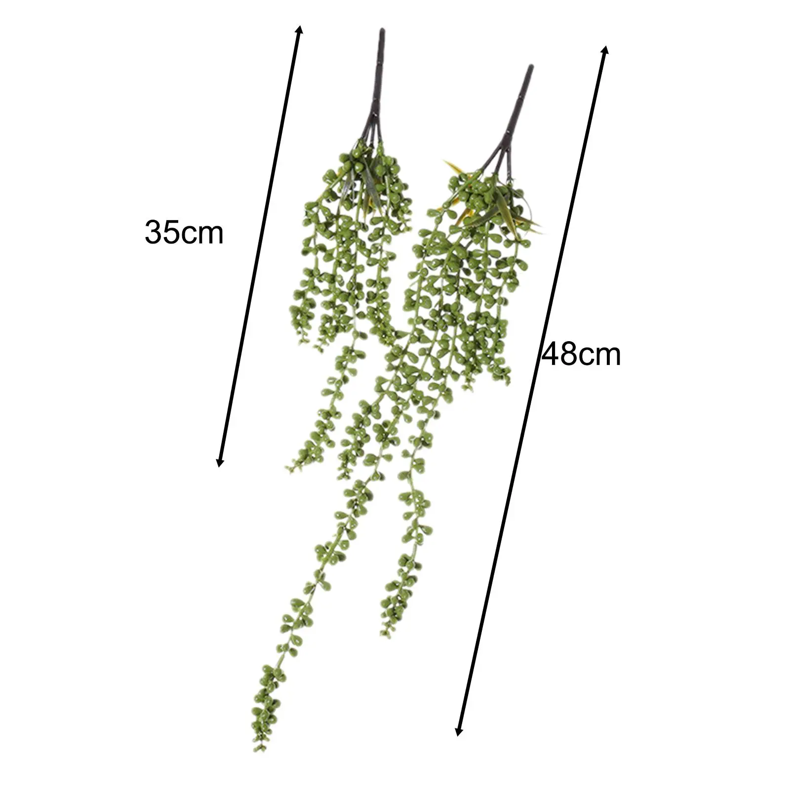 2Pcs Artificial Succulents Hanging Plants Lifelike Decoration Aesthetic Fake String of Pearls for Bedroom Indoor Garden Office