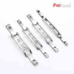 Stainless Steel Butterfly Watch Buckle - Double Pull Folding Clasp Strap Accessory (Silver - 4mm)