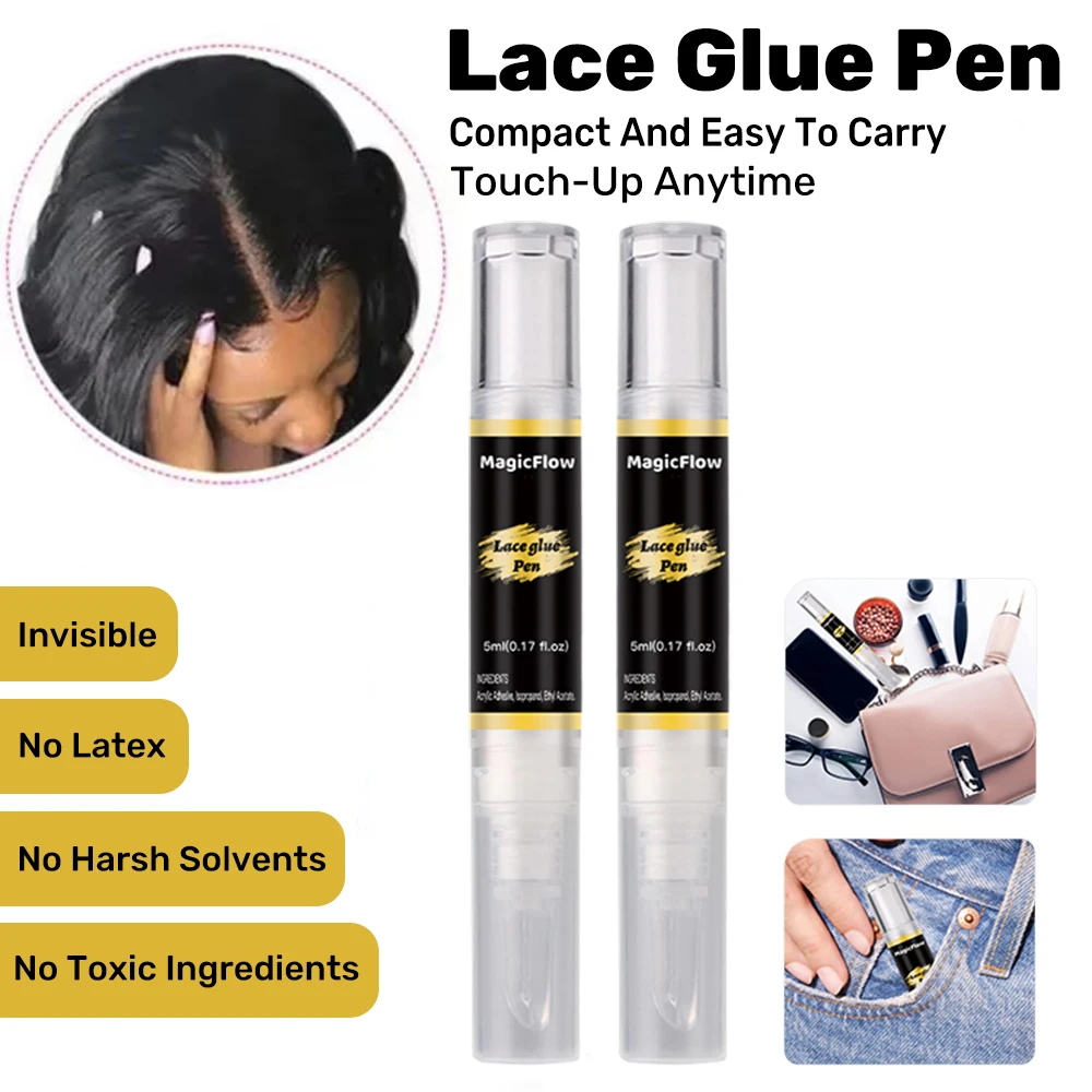 Waterproof Invisible Strong Hold Adhesive Lace Glue Pen For Lace Wigs Toupee And Closure&Frontal Touch-Up