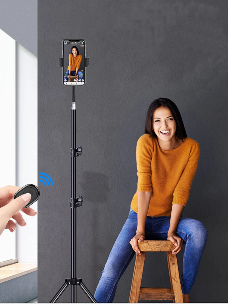 1/4 인터페이스가있는 전화 및 카메라 용 160cm 삼각대 스마트 폰 모바일 핸드폰 비디오 촬영 필름 녹화 용 금속 삼각대