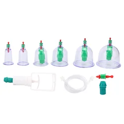 6pcs Vacuum Suction Cupping Cup Thickening Household Massage Cupping Set Physiotherapy Healthy Care Anti-Cellulite Therapy Kit