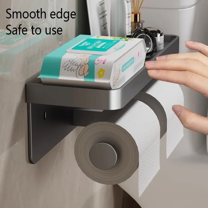 No-Drill Aluminum Toilet Paper Holder 4