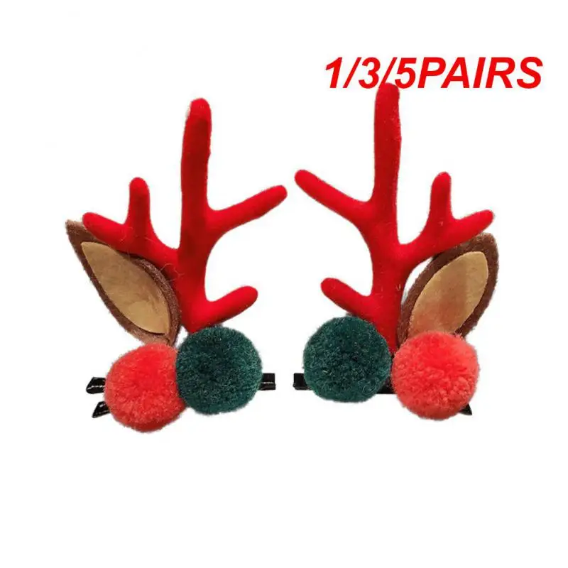 1/3/5PAIRS Fresh And Sweet Girl Top Clips Versatile Hairpin Festive Elements Christmas Hair Clips